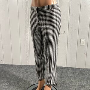 Worthington Women's Black & White Houndstooth Print Trouser Pant Sz !4